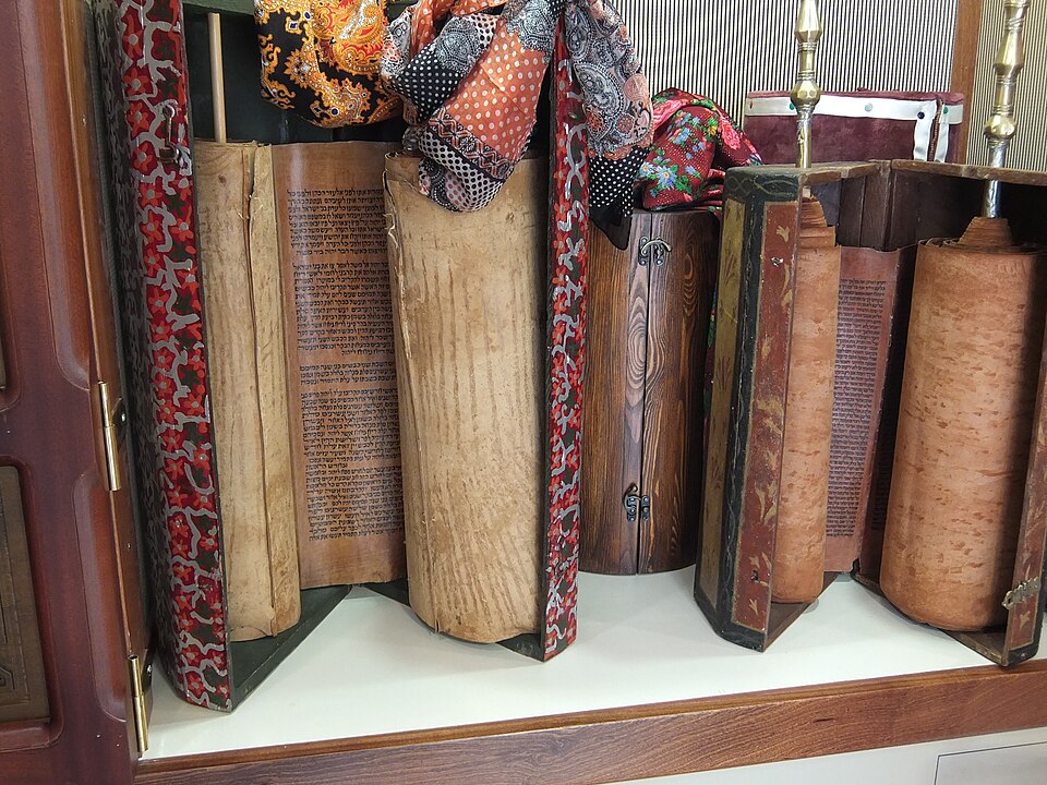 Torah scroll and Hebrew study